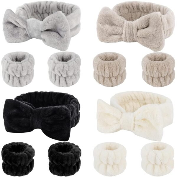 12 PCS Face Wash Headband Wristband Set for Women, Microfiber Spa Hair Wraps for Girls, Makeup Skincare Headbands Wrist Bands for Washing Face(Black, Gray, Light coffee, Beige) 12 PCS Face Wash Headband Wristband Set for Women, Microfiber Spa Hair Wraps for Girls, Makeup Skincare Headbands Wrist Bands for Washing Face(Black, Gray, Light coffee, Beige)