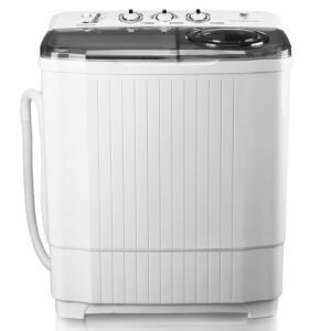 28Lbs Twin Tub Semi-Automatic Washing Machine - Portable Washing Machine with Drain Pump, Efficient Laundry Machine and Spin Drying for Home, Apartments and Dorms, RVs 28Lbs Twin Tub Semi-Automatic Washing Machine - Portable Washing Machine with Drain Pump, Efficient Laundry Machine and Spin Drying for Home, Apartments and Dorms, RVs
