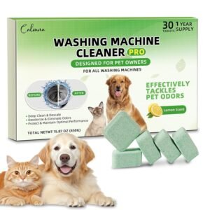 (30-Pack) Washing Machine Cleaning Tablets, Formulated for Pet Owners, Washer Cleaner, for Front-Loaders, Top-Loaders, HE Machines, Easily Removes Residue, Septic Safe, Over a... (30-Pack) Washing Machine Cleaning Tablets, Formulated for Pet Owners, Washer Cleaner, for Front-Loaders, Top-Loaders, HE Machines, Easily Removes Residue, Septic Safe, Over a...