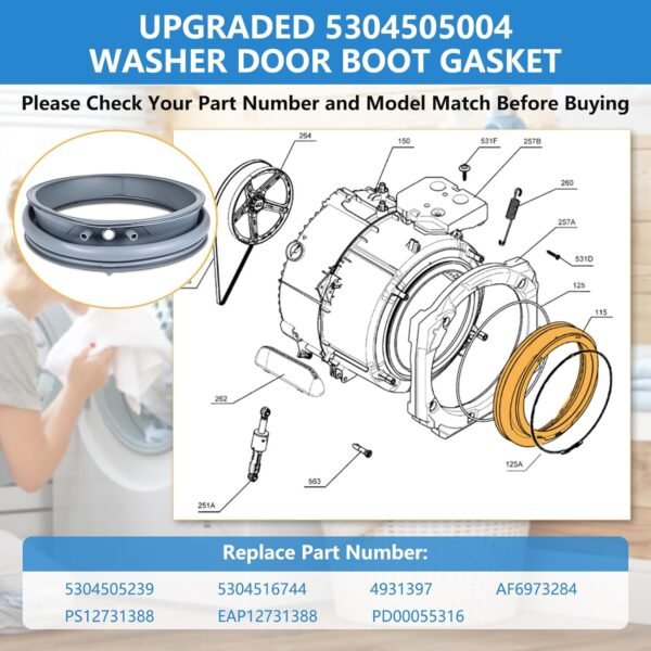 5304505004 Front Load Washer Door Gasket Replacement MOHTOL Review Reveals Key Benefits and Installation Tips 5304505004 Front Load Washer Door Gasket Replacement MOHTOL Review Reveals Key Benefits and Installation Tips