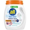 all Laundry Detergent Pacs, Mighty Pacs with OXI Stain Removers and Whiteners, Free Clear, Unscented and Dye Free, 56 Count all Laundry Detergent Pacs, Mighty Pacs with OXI Stain Removers and Whiteners, Free Clear, Unscented and Dye Free, 56 Count