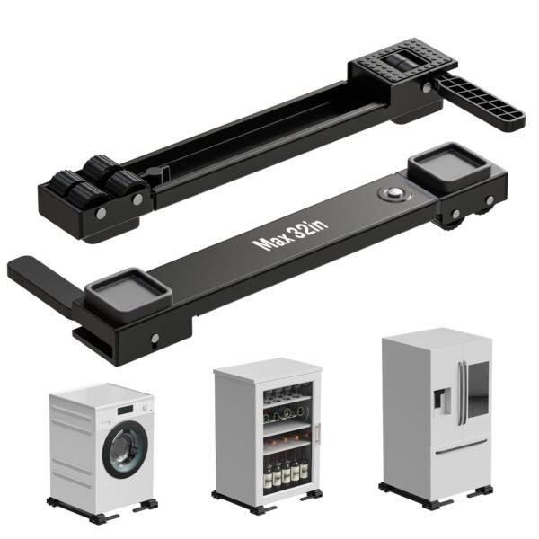 Appliance Rollers Heavy Duty,Newest Extendable Appliance Sliders,Liftable Washing Machine Base,Easily Move Washer and Dryer Machines,Refrigerators,Furniture-Black Appliance Rollers Heavy Duty,Newest Extendable Appliance Sliders,Liftable Washing Machine Base,Easily Move Washer and Dryer Machines,Refrigerators,Furniture-Black