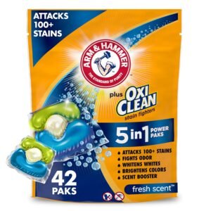Arm & Hammer Plus OxiClean 5-in-1 Laundry Detergent Power Paks, 42 Count (Packaging may vary) Arm & Hammer Plus OxiClean 5-in-1 Laundry Detergent Power Paks, 42 Count (Packaging may vary)