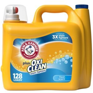 Arm & Hammer Plus OxiClean Fresh Scent, 128 Loads Liquid Laundry Detergent, 166.5 Fl oz Arm & Hammer Plus OxiClean Fresh Scent, 128 Loads Liquid Laundry Detergent, 166.5 Fl oz