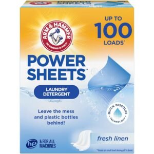 Arm & Hammer Power Sheets Laundry Detergent, Fresh Linen 50ct, up to 100 Small Loads (Packaging may vary) Arm & Hammer Power Sheets Laundry Detergent, Fresh Linen 50ct, up to 100 Small Loads (Packaging may vary)