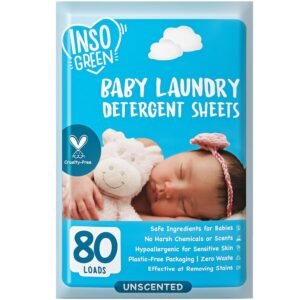 Baby Laundry Detergent Sheets for Infant, Toddler and Newborns, 80 Loads, Unscented – Gentle for Sensitive Skin - Washing Detergent for Baby Clothes Baby Laundry Detergent Sheets for Infant, Toddler and Newborns, 80 Loads, Unscented – Gentle for Sensitive Skin - Washing Detergent for Baby Clothes