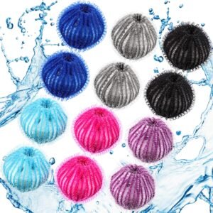 Blulu 12 Pieces Pet Hair Remover for Laundry Dryer Balls Reusable Washing Machine Hair Catcher Pet Dog Cat Catcher Lint Remover (Light Blue,Blue,Grey,Black,Purple,Rose Red) Blulu 12 Pieces Pet Hair Remover for Laundry Dryer Balls Reusable Washing Machine Hair Catcher Pet Dog Cat Catcher Lint Remover (Light Blue,Blue,Grey,Black,Purple,Rose Red)