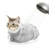 Cat Bathing Bag, Breathable Mesh Anti Scratch Adjustable Cat Grooming Bag for Nail Trimming, Bathing Polyester Soft Cat Washing Bag