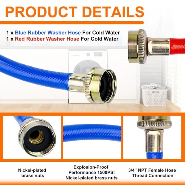 Cenipar 4FT Rubber Washing Machine Hoses Review Leak-Proof Hot Cold Water Lines Cenipar 4FT Rubber Washing Machine Hoses Review Leak-Proof Hot Cold Water Lines