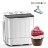 Compact Portable Mini Twin Tub 18lbs Washing Machine, Get Dry Rack and 10 hangers for free! Washer and Spin Cycle Combo, for Camping, Apartments, Dorms, RVs(Black) Compact Portable Mini Twin Tub 18lbs Washing Machine, Get Dry Rack and 10 hangers for free! Washer and Spin Cycle Combo, for Camping, Apartments, Dorms, RVs(Black)