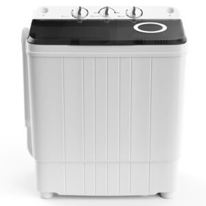 COSTWAY Portable Washing Machine, 17.6 lbs Capacity Twin Tub 11 lbs Washer and 6.6 lbs Spinner with Control Knobs, Timer Function, Drain Pump, Compact Laundry washer for Home... COSTWAY Portable Washing Machine, 17.6 lbs Capacity Twin Tub 11 lbs Washer and 6.6 lbs Spinner with Control Knobs, Timer Function, Drain Pump, Compact Laundry washer for Home...