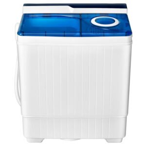 COSTWAY Portable Washing Machine Twin Tub 26 Lbs Capacity, 18 Lbs 8 Lbs Spinner, Compact Control Knobs Timer Function, Drain Pump, Laundry washer, for Apartment RV, Blue COSTWAY Portable Washing Machine Twin Tub 26 Lbs Capacity, 18 Lbs 8 Lbs Spinner, Compact Control Knobs Timer Function, Drain Pump, Laundry washer, for Apartment RV, Blue