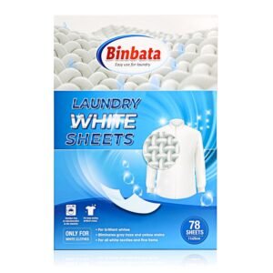 Eco Laundry Whitener Sheets 78 Count – Binbata Unscented High Concentrated Laundry Bleach, Effectively Remove Yellowing & Greying, Safe for Sensitive Skin, Available in all... Eco Laundry Whitener Sheets 78 Count – Binbata Unscented High Concentrated Laundry Bleach, Effectively Remove Yellowing & Greying, Safe for Sensitive Skin, Available in all...