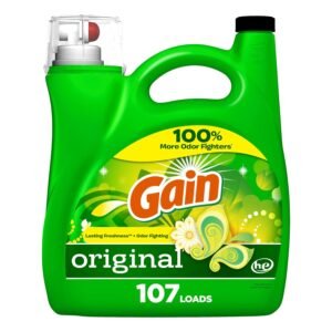 Gain + Aroma Boost Laundry Detergent Liquid, Original Scent, 107 Loads, 154 fl oz, HE Compatible Laundry Soap with Febreze and Oxi, Gain Laundry Detergent, Liquid Laundry Detergent Gain + Aroma Boost Laundry Detergent Liquid, Original Scent, 107 Loads, 154 fl oz, HE Compatible Laundry Soap with Febreze and Oxi, Gain Laundry Detergent, Liquid Laundry Detergent