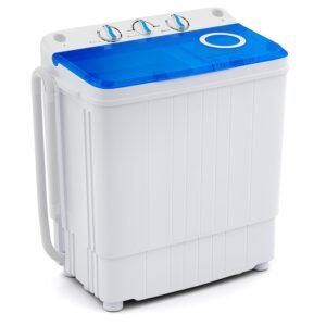Giantex GX10587US-DK-GX-PF, 17.6lbs Compact Washer Spinner Combo with Pump Drain, Twin Tub 11lbs 6.6lbs Spin, Lavadoras Portatiles for Apartment RV Dorm College (White & Blue)... Giantex GX10587US-DK-GX-PF, 17.6lbs Compact Washer Spinner Combo with Pump Drain, Twin Tub 11lbs 6.6lbs Spin, Lavadoras Portatiles for Apartment RV Dorm College (White & Blue)...
