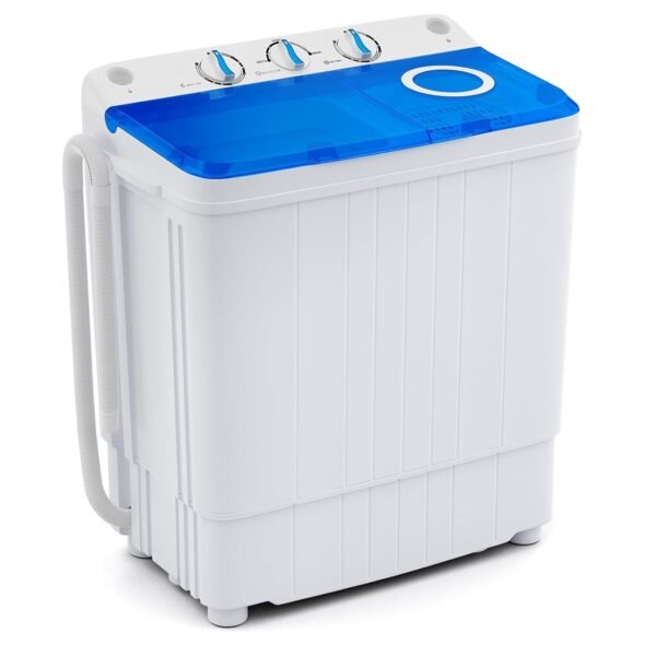 Giantex GX10587US-DK-GX-PF, 17.6lbs Compact Washer Spinner Combo with Pump Drain, Twin Tub 11lbs 6.6lbs Spin, Lavadoras Portatiles for Apartment RV Dorm College (White & Blue)... Giantex GX10587US-DK-GX-PF, 17.6lbs Compact Washer Spinner Combo with Pump Drain, Twin Tub 11lbs 6.6lbs Spin, Lavadoras Portatiles for Apartment RV Dorm College (White & Blue)...