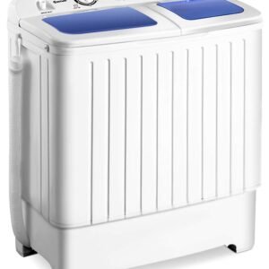 Giantex Portable Mini Compact Twin Tub Washing Machine 20lbs Washer Spain Spinner Portable Washing Machine, Blue+ White Giantex Portable Mini Compact Twin Tub Washing Machine 20lbs Washer Spain Spinner Portable Washing Machine, Blue+ White