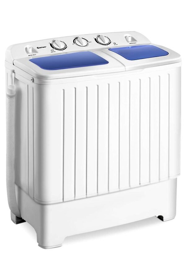 Giantex Portable Mini Compact Twin Tub Washing Machine 20lbs Washer Spain Spinner Portable Washing Machine, Blue+ White Giantex Portable Mini Compact Twin Tub Washing Machine 20lbs Washer Spain Spinner Portable Washing Machine, Blue+ White