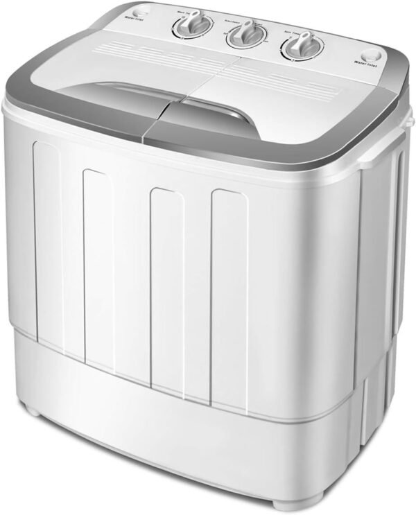 Giantex Washing Machine, Portable Clothes Washing Machines, 13lbs Washer and Spinner Combo, Semi-Automatic Laundry Machine, Compact Twin Tub Mini Washer Machine for Apartment... Giantex Washing Machine, Portable Clothes Washing Machines, 13lbs Washer and Spinner Combo, Semi-Automatic Laundry Machine, Compact Twin Tub Mini Washer Machine for Apartment...