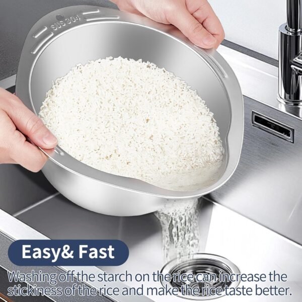 GIUOIDUO Stainless Steel Rice Washer Review Versatile 4-in-1 Kitchen Strainer Bowl GIUOIDUO Stainless Steel Rice Washer Review Versatile 4-in-1 Kitchen Strainer Bowl