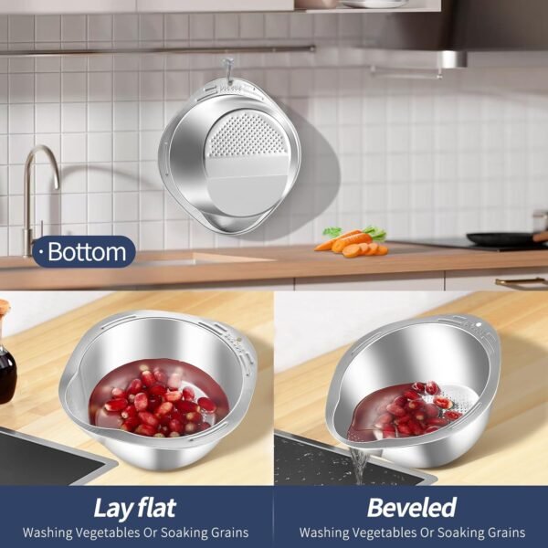 GIUOIDUO Stainless Steel Rice Washer Review Versatile 4-in-1 Kitchen Strainer Bowl GIUOIDUO Stainless Steel Rice Washer Review Versatile 4-in-1 Kitchen Strainer Bowl