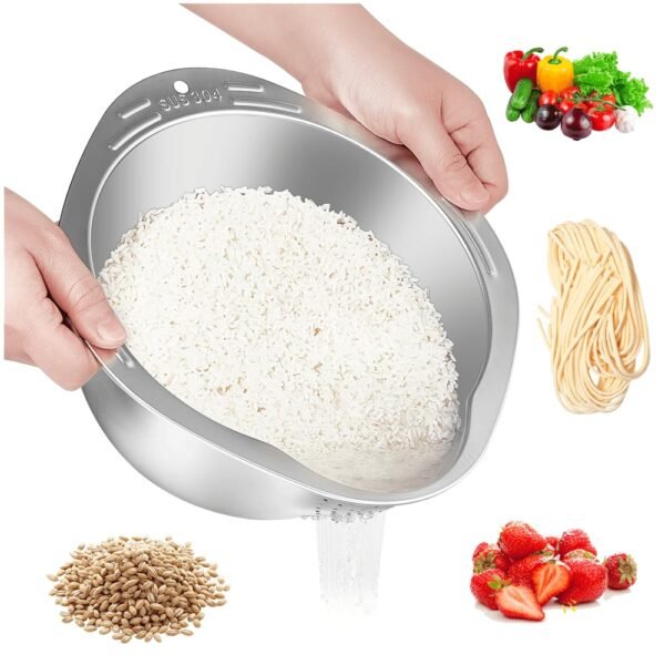GIUOIDUO Stainless Steel Rice Washer Review Versatile 4-in-1 Kitchen Strainer Bowl GIUOIDUO Stainless Steel Rice Washer Review Versatile 4-in-1 Kitchen Strainer Bowl