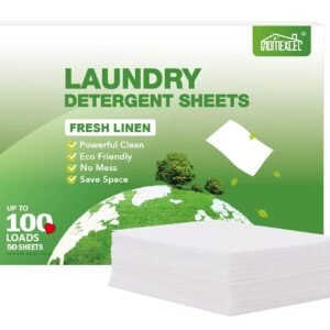 HOMEXCEL Laundry Detergent Sheets Fresh Scent Eco-Friendly, 100 Loads, 50 Washer Sheets, Plastic-Free Laundry Soap, Hypoallergenic Liquid Less Clear Strips for Travel, Home... HOMEXCEL Laundry Detergent Sheets Fresh Scent Eco-Friendly, 100 Loads, 50 Washer Sheets, Plastic-Free Laundry Soap, Hypoallergenic Liquid Less Clear Strips for Travel, Home...