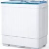 KUPPET Compact Twin Tub Portable Mini Washing Machine 26lbs Capacity, Washer(18lbs)&Spiner(8lbs)/Built-in Drain Pump/Semi-Automatic (White&Blue) KUPPET Compact Twin Tub Portable Mini Washing Machine 26lbs Capacity, Washer(18lbs)&Spiner(8lbs)/Built-in Drain Pump/Semi-Automatic (White&Blue)