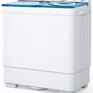 KUPPET Compact Twin Tub Portable Mini Washing Machine 26lbs Capacity, Washer(18lbs)&Spiner(8lbs)/Built-in Drain Pump/Semi-Automatic (White&Blue) KUPPET Compact Twin Tub Portable Mini Washing Machine 26lbs Capacity, Washer(18lbs)&Spiner(8lbs)/Built-in Drain Pump/Semi-Automatic (White&Blue)