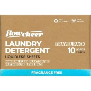 Laundry Detergent Sheets 10 Loads, Fragrance Free, Plastic-Free, Powerful Cleaning, Liquid-less Washer Sheets, Travel Laundry Sheet, Low Waste Laundry Detergent Sheets 10 Loads, Fragrance Free, Plastic-Free, Powerful Cleaning, Liquid-less Washer Sheets, Travel Laundry Sheet, Low Waste