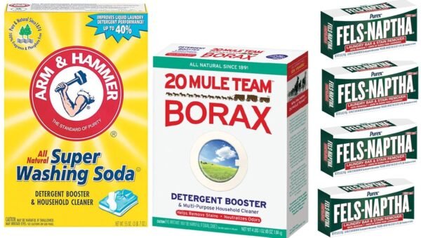 Laundry Soap Kit - Fels Naptha 4 bars, 20 Mule Team Borax Natural Laundry Booster, & Arm & Hammer Super Washing Soda Laundry Soap Kit - Fels Naptha 4 bars, 20 Mule Team Borax Natural Laundry Booster, & Arm & Hammer Super Washing Soda