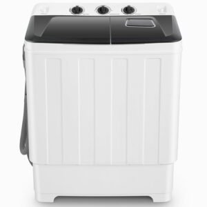 Nictemaw Portable Washing Machine 30Lbs Capacity Washer and Dryer Combo 2 In 1 Compact Twin Tub Laundry Washer (19Lbs) & Spinner (11Lbs) with Built-in Drain Pump, Time Control,... Nictemaw Portable Washing Machine 30Lbs Capacity Washer and Dryer Combo 2 In 1 Compact Twin Tub Laundry Washer (19Lbs) & Spinner (11Lbs) with Built-in Drain Pump, Time Control,...