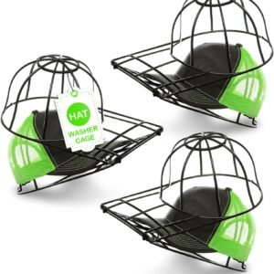 Original & Patented 3-Pack Baseball Hat Washer Cage for Washing Machine/Dishwasher, Kids & Adults Hat Cleaner/Washer/Shaper for Baseball Caps - Black Original & Patented 3-Pack Baseball Hat Washer Cage for Washing Machine/Dishwasher, Kids & Adults Hat Cleaner/Washer/Shaper for Baseball Caps - Black