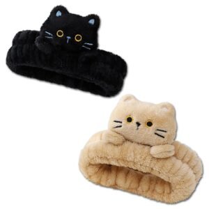 PERFECTSIGHT Spa Headband for Washing Face, 2 Pack Cute Hair Band for Shower Yoga Beauty Skincar Party, Soft Fluffy Makeup Headband, Kawaii Facial Headbands for Woman Girls, Kitty PERFECTSIGHT Spa Headband for Washing Face, 2 Pack Cute Hair Band for Shower Yoga Beauty Skincar Party, Soft Fluffy Makeup Headband, Kawaii Facial Headbands for Woman Girls, Kitty