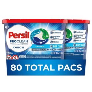 Persil ProClean Laundry Detergent Discs, Original, 40 Count, Pack of 2, 80 Total Wash Loads Persil ProClean Laundry Detergent Discs, Original, 40 Count, Pack of 2, 80 Total Wash Loads