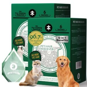 Pet Hair Dissolver for Washing Machine, Pet Hair Remover for Laundry, 96.7% Dissolution Rate, Pet Fur Remover for Dogs, Pack of 2 Boxes(12 Sachets), 3 Months Use, Front Load Only Pet Hair Dissolver for Washing Machine, Pet Hair Remover for Laundry, 96.7% Dissolution Rate, Pet Fur Remover for Dogs, Pack of 2 Boxes(12 Sachets), 3 Months Use, Front Load Only