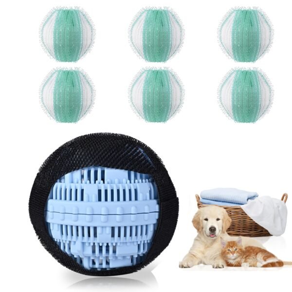 Pet Hair Remover and Laundry Ball Set, Reusable Dog Hair Remover for Laundry, Lint Catcher Laundry Ball in Washing Machine, Pet Hair Catcher for Clothes, Bedding (Blue, Large) Pet Hair Remover and Laundry Ball Set, Reusable Dog Hair Remover for Laundry, Lint Catcher Laundry Ball in Washing Machine, Pet Hair Catcher for Clothes, Bedding (Blue, Large)