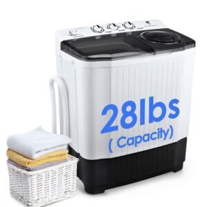 Portable Clothes Washing Machine, Twin Tub 28 Lbs Capacity Laundry Washer and Dryer Combo 2 In 1 Washer (18 Lbs) & Spinner (10 Lbs) for Apartments, Dorms, RV, Camping Portable Clothes Washing Machine, Twin Tub 28 Lbs Capacity Laundry Washer and Dryer Combo 2 In 1 Washer (18 Lbs) & Spinner (10 Lbs) for Apartments, Dorms, RV, Camping