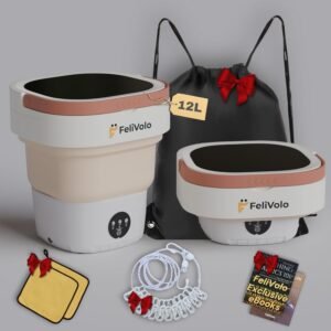Portable Foldable Washing Machine, 12L, Premium Package – for Baby Clothes, Dog Diapers, Delicate Clothes, Undergarments, Best for Travelers, Students, Apartment, RV Owners,... Portable Foldable Washing Machine, 12L, Premium Package – for Baby Clothes, Dog Diapers, Delicate Clothes, Undergarments, Best for Travelers, Students, Apartment, RV Owners,...