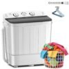 Portable Twin Tub 18lbs Washing Machine with Drying Rack and 10 Hangers, 11lbs Washer Mini Compact Laundry Machine with 7lbs Spinner, Semi-automatic Washer Combo for Dorms,... Portable Twin Tub 18lbs Washing Machine with Drying Rack and 10 Hangers, 11lbs Washer Mini Compact Laundry Machine with 7lbs Spinner, Semi-automatic Washer Combo for Dorms,...