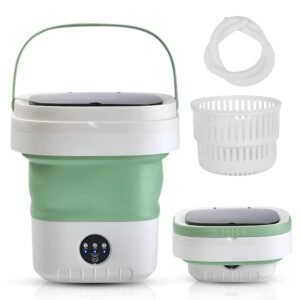 Portable Washing Machine,12L Mini Washer with Foldable Design, Has 3 smart Modes for Travel,Apartment,Baby Clothes,Socks camping, RV (Green) Portable Washing Machine,12L Mini Washer with Foldable Design, Has 3 smart Modes for Travel,Apartment,Baby Clothes,Socks camping, RV (Green)