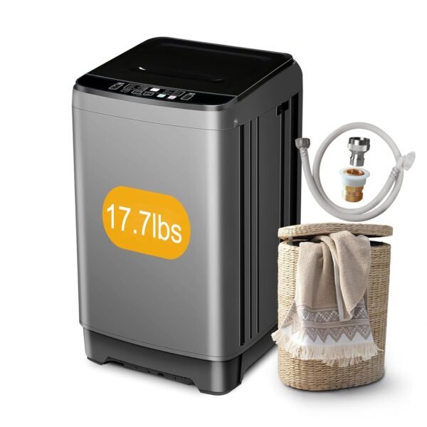 Portable Washing Machine 17.7lbs Full-Automatic Compact Washer Machine for Apartment, 10 Wash Program Small Portable Washer for Dorm, Apartment, RV, Home, Grey Portable Washing Machine 17.7lbs Full-Automatic Compact Washer Machine for Apartment, 10 Wash Program Small Portable Washer for Dorm, Apartment, RV, Home, Grey