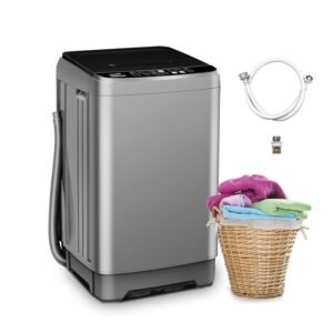Portable Washing Machine, 17.7lbs Full-Automatic Small Washing Machine for Apartment, 10 Wash Programs with Drain Hose Dorm Size Portable Washer for RV, Home, College, Grey Portable Washing Machine, 17.7lbs Full-Automatic Small Washing Machine for Apartment, 10 Wash Programs with Drain Hose Dorm Size Portable Washer for RV, Home, College, Grey