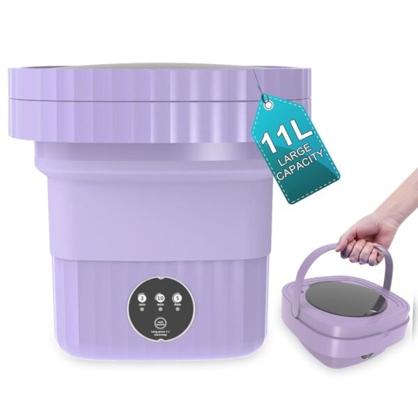 Portable Washing Machine, Mini Foldable Washer with Spin Dryer, 11L Collapsible Luandry Washer, Small Compact Lavadora Portatil for Baby Clothes, Underwear, Travel, Camping,... Portable Washing Machine, Mini Foldable Washer with Spin Dryer, 11L Collapsible Luandry Washer, Small Compact Lavadora Portatil for Baby Clothes, Underwear, Travel, Camping,...