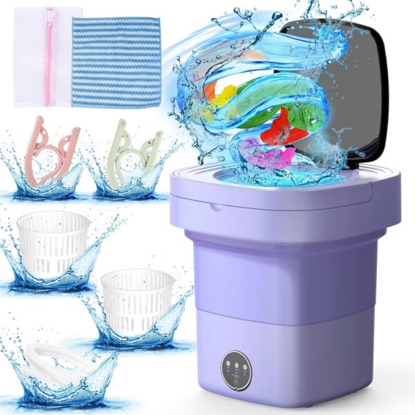 Portable Washing Machine with Upgraded 11L Capacity and Foldable Design, 3 Modes Mini Washing Machine for Deep Cleaning Underwear, Baby Clothes. Ideal for Use in RVs,... Portable Washing Machine with Upgraded 11L Capacity and Foldable Design, 3 Modes Mini Washing Machine for Deep Cleaning Underwear, Baby Clothes. Ideal for Use in RVs,...