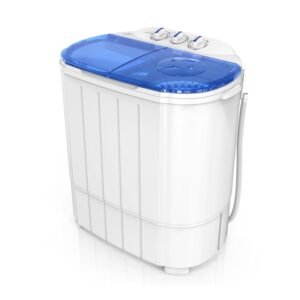 ROVSUN 11LBS Portable Washing Machine, Electric Washer and Dryer Combo with Washer(7lbs) & Spiner(4lbs) & Gravity Draining for Home RV Camping Dorm College Apartment ROVSUN 11LBS Portable Washing Machine, Electric Washer and Dryer Combo with Washer(7lbs) & Spiner(4lbs) & Gravity Draining for Home RV Camping Dorm College Apartment