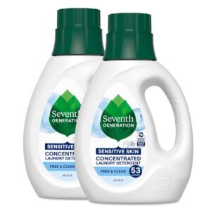 Seventh Generation Concentrated Laundry Detergent Liquid Free & Clear Fragrance Free 40 Fl Oz (Pack of 2) Seventh Generation Concentrated Laundry Detergent Liquid Free & Clear Fragrance Free 40 Fl Oz (Pack of 2)