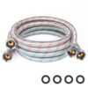 Stainless Steel Washing Machine Hoses 8FT Universal Fit to All Wash Machines Hot and Cold Water Supply PVC Core Braided Stainless Steel (2 Pack) - 5 Years Quality Assurance Stainless Steel Washing Machine Hoses 8FT Universal Fit to All Wash Machines Hot and Cold Water Supply PVC Core Braided Stainless Steel (2 Pack) - 5 Years Quality Assurance