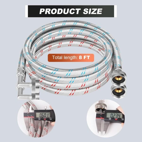 Stainless Steel Washing Machine Hoses KEOKLE Review Durable Leak-Free 8FT Elbow Kit Stainless Steel Washing Machine Hoses KEOKLE Review Durable Leak-Free 8FT Elbow Kit