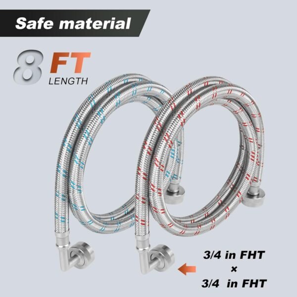 Stainless Steel Washing Machine Hoses KEOKLE Review Durable Leak-Free 8FT Elbow Kit Stainless Steel Washing Machine Hoses KEOKLE Review Durable Leak-Free 8FT Elbow Kit